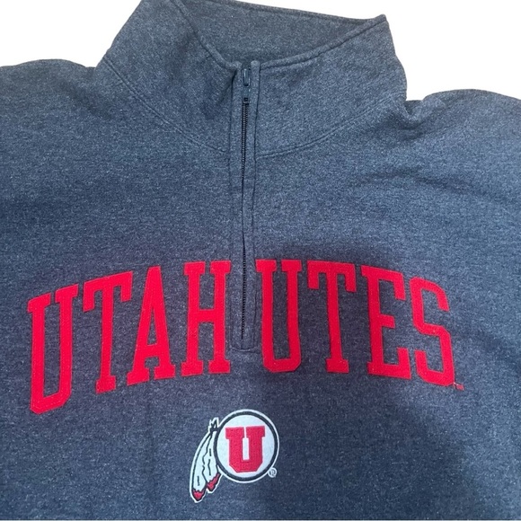 Vintage 2XL Men’s Utah Utes 1/4 Zip Pullover Sweatshirt Champion JIT27 - Picture 6 of 8